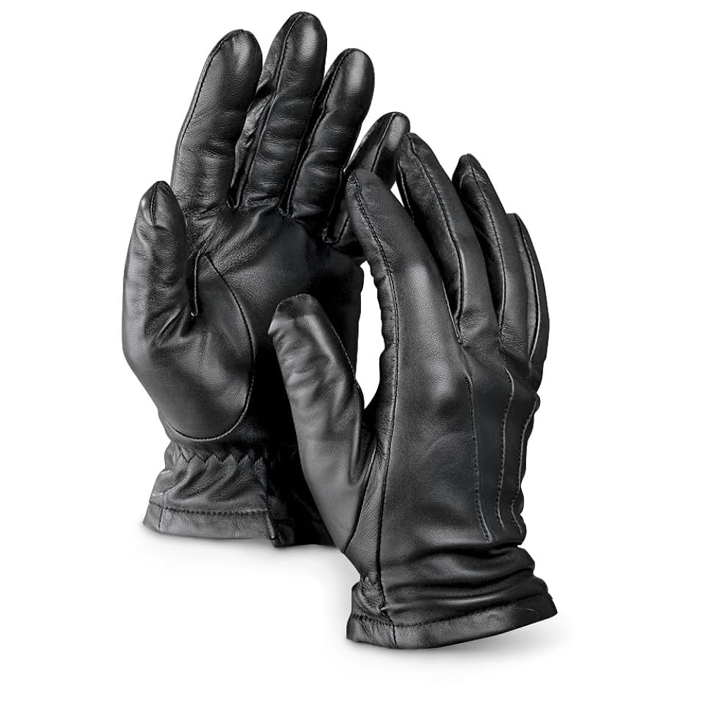 Guide Gear Men's Black Leather Gloves, Cashmere Lined Lamb